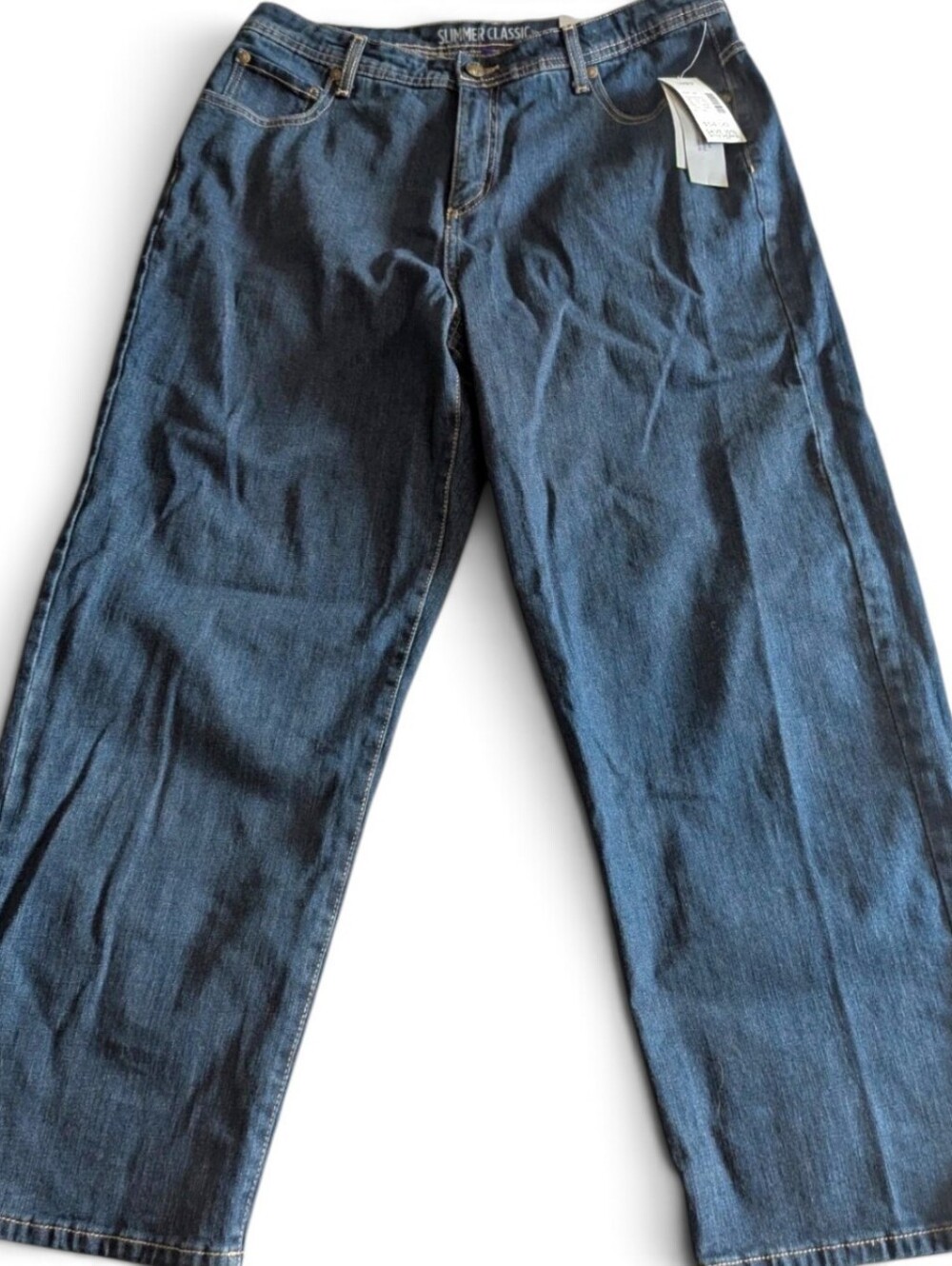 NWT Catherines Slimmer Classic Straight Leg Jeans Dark Wash Stretch Size 16WP